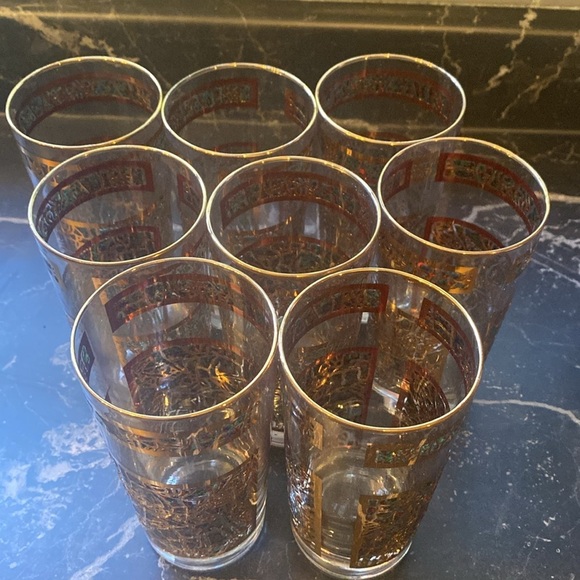 8 Vintage Dominion Glass Company  Gold Rimmed Glass Tumblers. Made in Canada - Picture 11 of 17